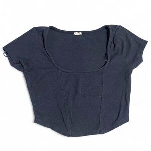 Garage Black Scoop Neck Crop Top